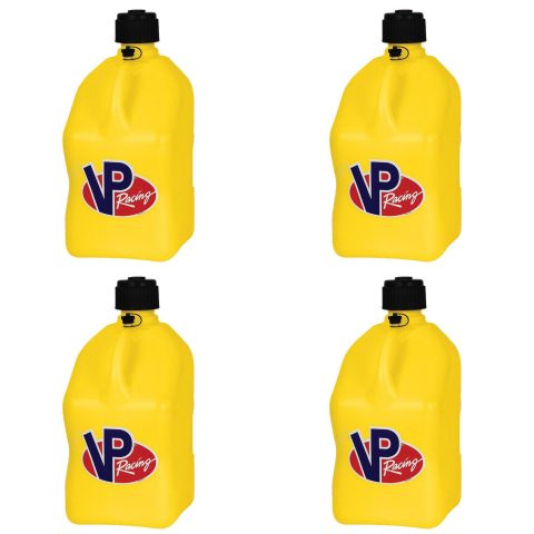 VP Racing Fuels Motorsport 5.5 Gallon Square Utility Jugs, Yellow (4 Pack)