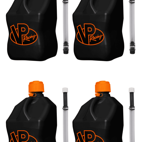 VP Racing Utility Jug 5.5 Gallon + Deluxe Hose - Mix and Match Between 11 Different Colors - Made in the USA (4 Pack, V-Twin)