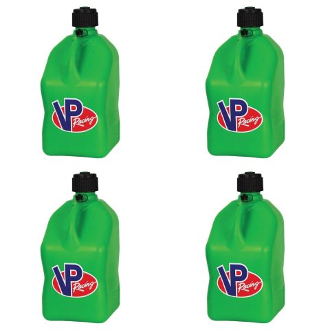 VP Racing Fuels Motorsport 5.5 Gallon Square Utility Jugs, Green (4 Pack)