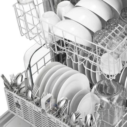 Whirlpool - 24" Front Control Tall Tub Built-In Dishwasher - Black