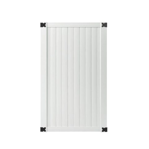 Somerset 6 ft. x 42 in. White Vinyl Privacy Fence Gate