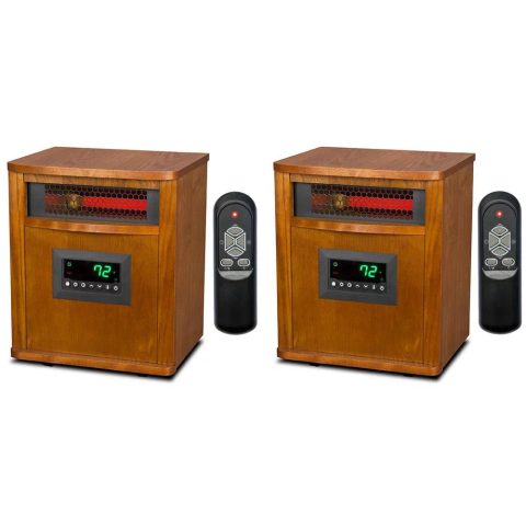 Lifesmart 1500W Electric Infrared Quartz Indoor Space Heater, (2 Pack)