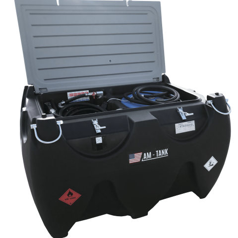 AM-TANK 236 DIESEL + 26 DEF. Portable Combo Tank Diesel and DEF 236+26gl, electric pump 12V, 13ft hose, automatic nozzle and a DEF removable unit