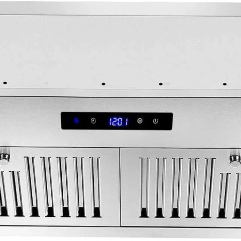 Zomagas 30 inch 600CFM Range Hood Insert Stainless Steel Kitchen Vent Hood Touch Control with LED Lights,Baffle Filters