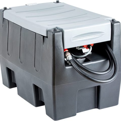 TECSPACE 58 Gallon Gasoline Tank, Portable Fuel Tank with 12V Electric Fuel Transfer Pump, 40 GPM Gasoline Fuel Tank with 4 Meters Hose for Gasoline Transportation (Black, 58 gal)
