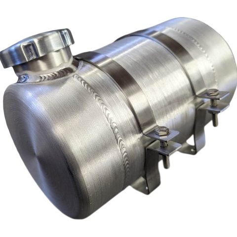 6x9 End Fill Round Spun Aluminum Gas Tank .90 Gallon - Mini Bike, GoKart, Riding Mower
