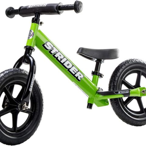 Strider - 12 Sport Kids Balance Bike�� No Pedal Training Bicycle�� Lightweight Frame�� Flat-Free Tires�� For Toddlers and Children Ages 18 Months to 5 Years Old (Green)