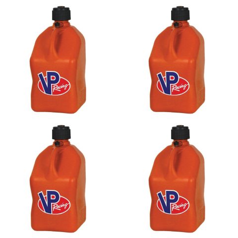 VP Racing Fuels Motorsport 5.5 Gallon Square Utility Jugs, Orange (4 Pack)