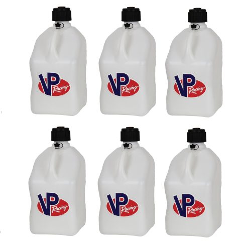 VP Racing Fuels Motorsport 5.5 Gallon Square Utility Jugs, White (4 Pack)