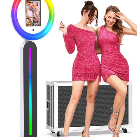 IPad PhotoBooth Stand with Light Ring Portable Stand Selfie Machine for Any iPad with Remote APP Control