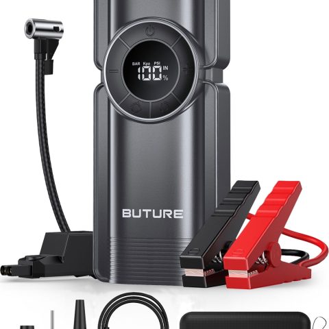 Car Jump Starter With Air Compressor Power Bank 20000mAh 2500A 12V Digital Tire Inflator Buture