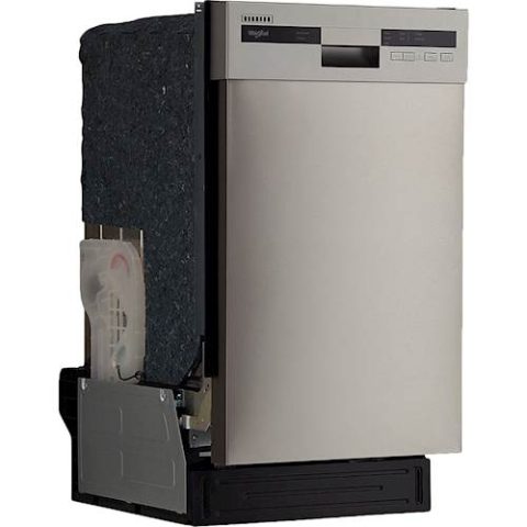 Whirlpool - 18" Front Control Built-In Dishwasher with Stainless Steel Tub - Monochromatic stainless steel