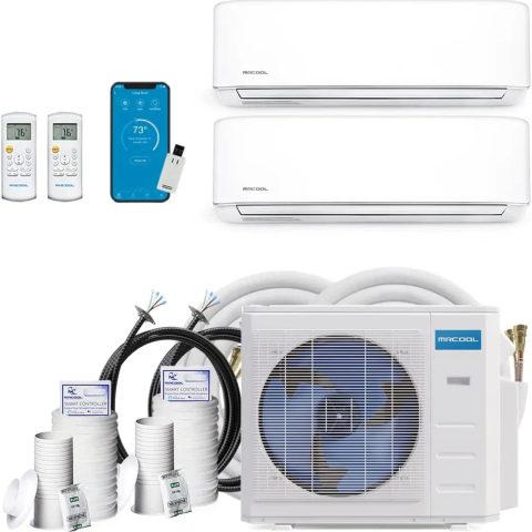 MRCOOL Multi-Zone DIY 2-Zone Ductless Heat Pump, White