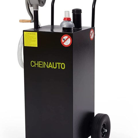 35 Gallon Portable Gas Caddy Fuel Storage Tank Gasoline Diesel Fuel with 2 Wheels for Car, Lawnmower, ATV, Boat, Motorcycle